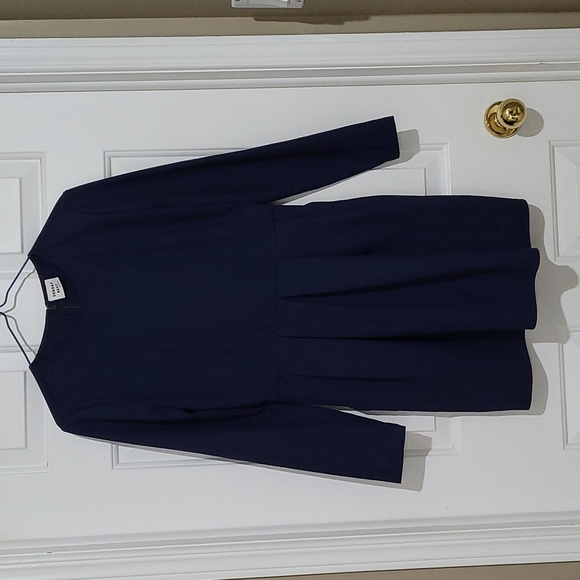 Aritzia Sunday Best Blue Tartine Check Fit and Flare Dress - Picture 2 of 9